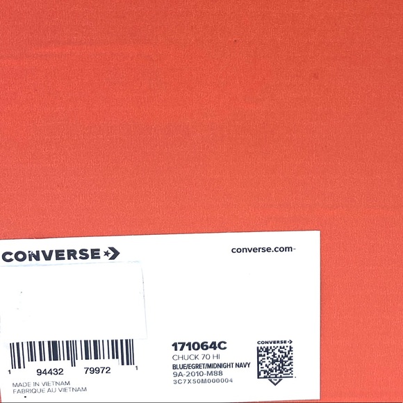 💖MEGA SALE💖Converse 171064C Chuck 70 Hight Blue White Black Women’s Size - Picture 7 of 8